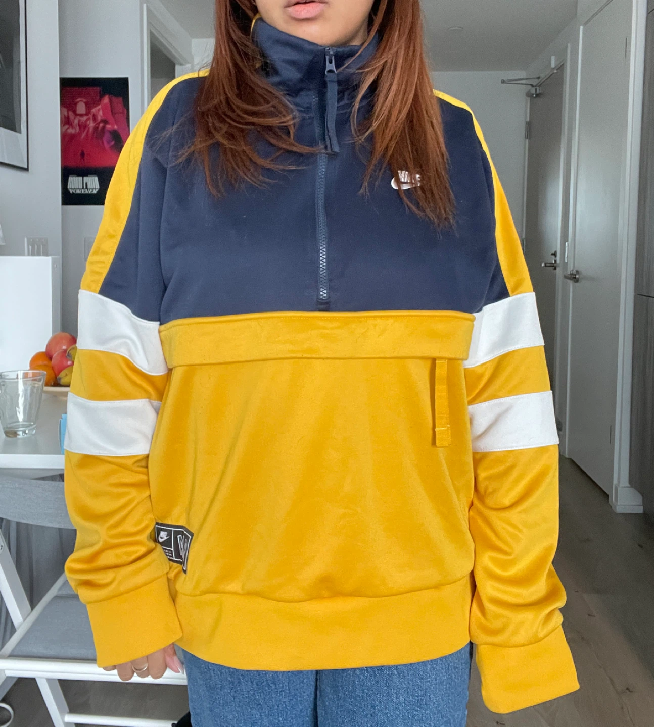 Nike Half-Zip Pullover - Yellow, Navy, White