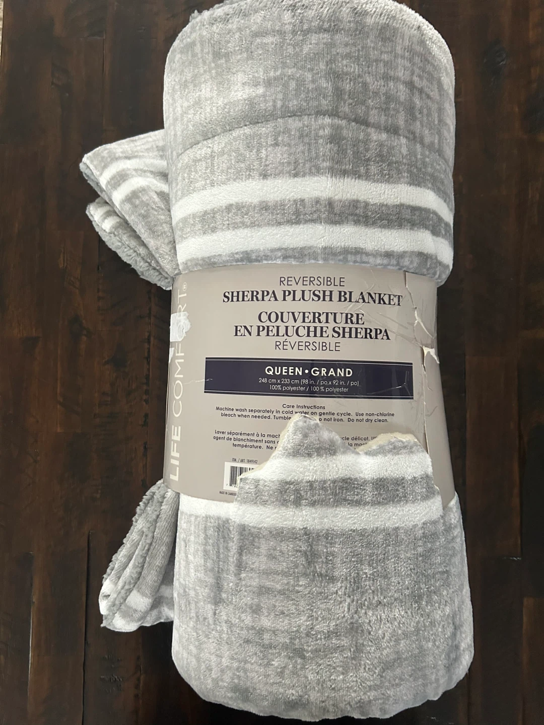 New! Life Comfort Reversible Sherpa Plush Blanket Queen - photo 2