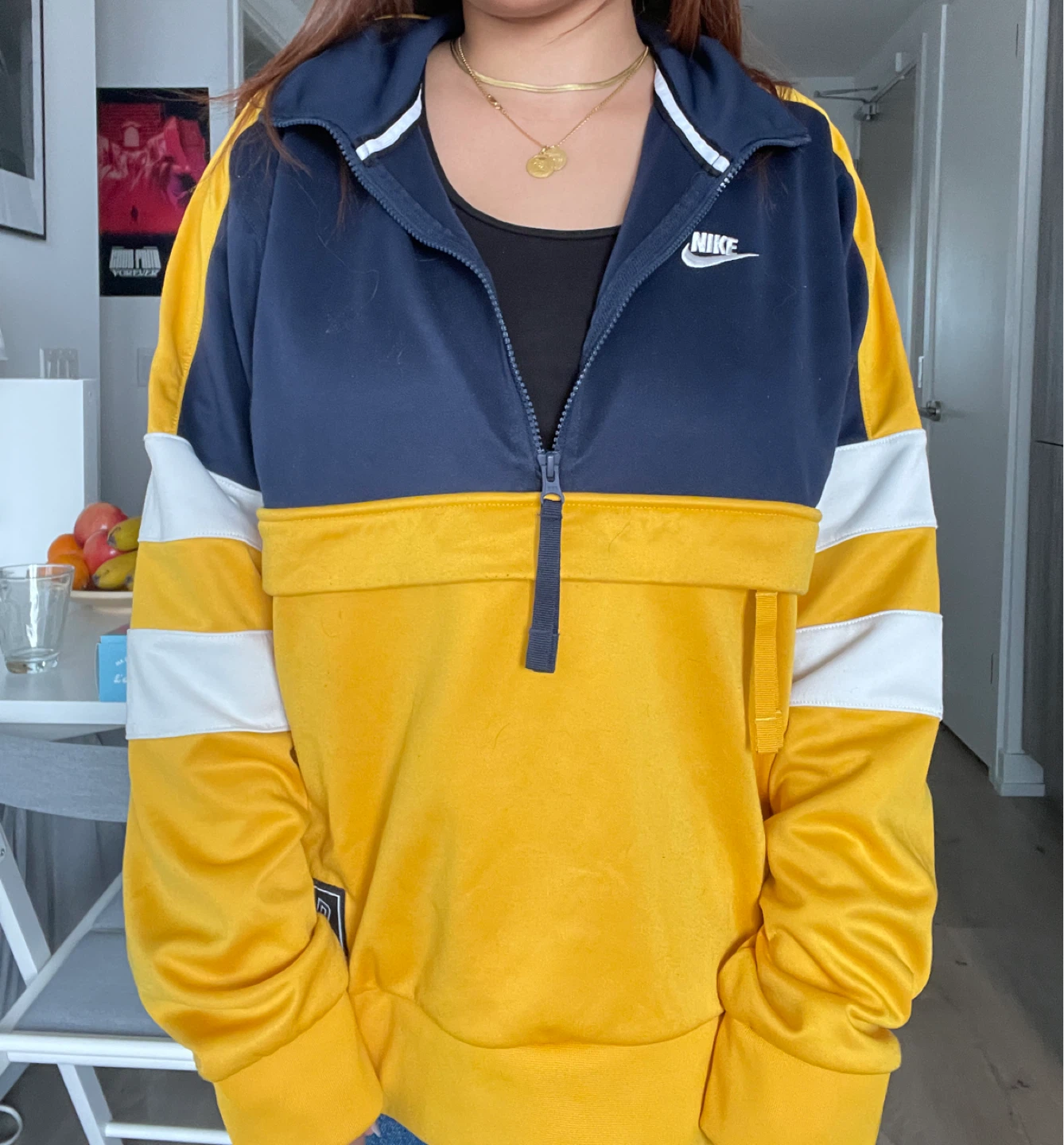 Nike Half-Zip Pullover - Yellow, Navy, White - photo 2