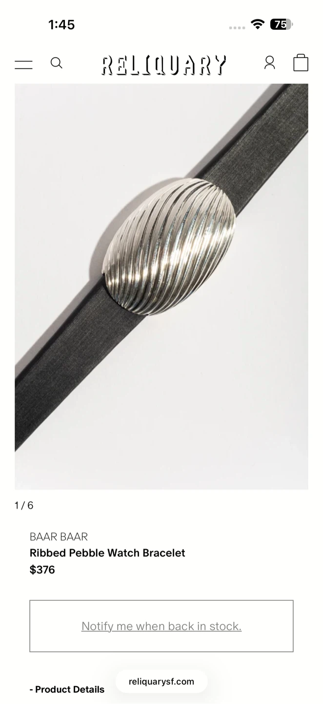 BAAR BAAR Ribbed Pebble Watch Bracelet