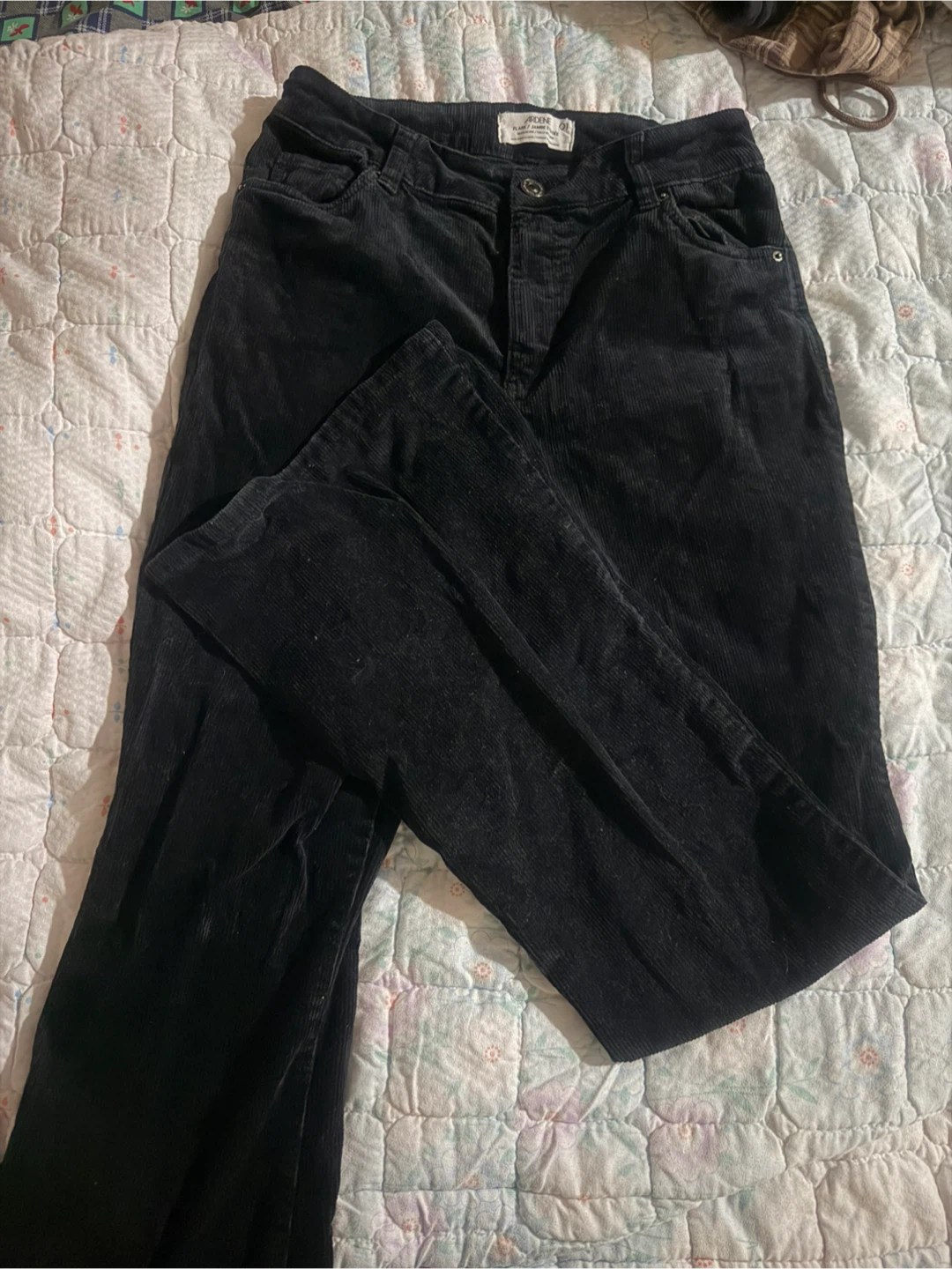 Black Corduroy Flare Pants - photo 2