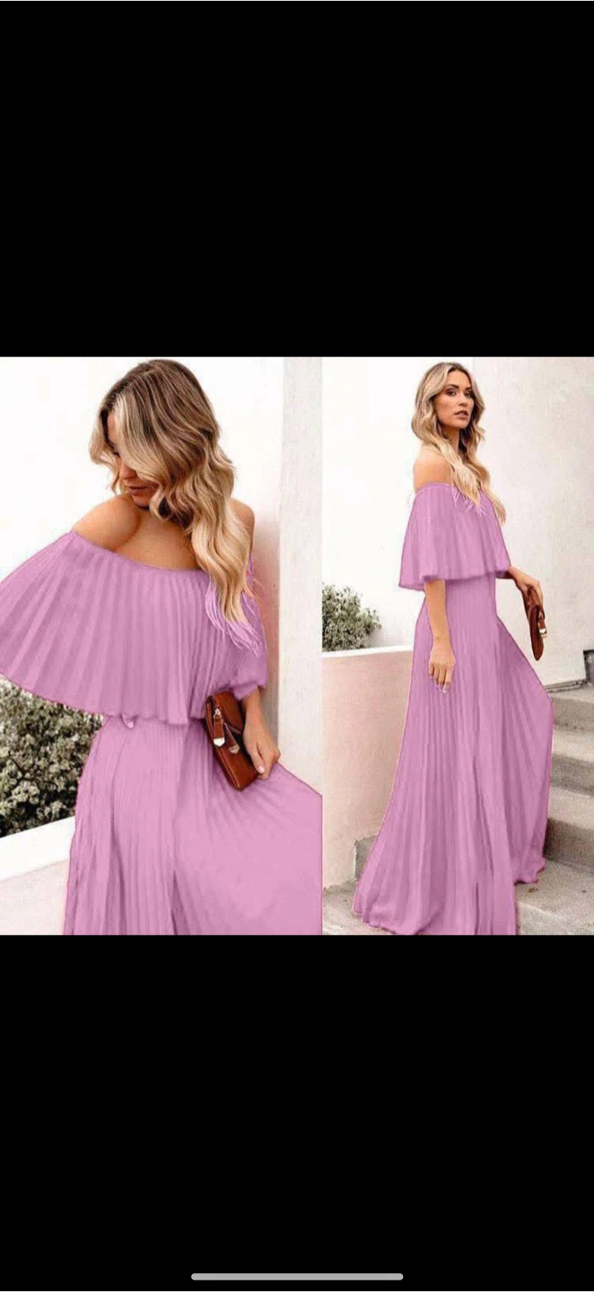 Off-the-Shoulder Maxi Dress - Lilac