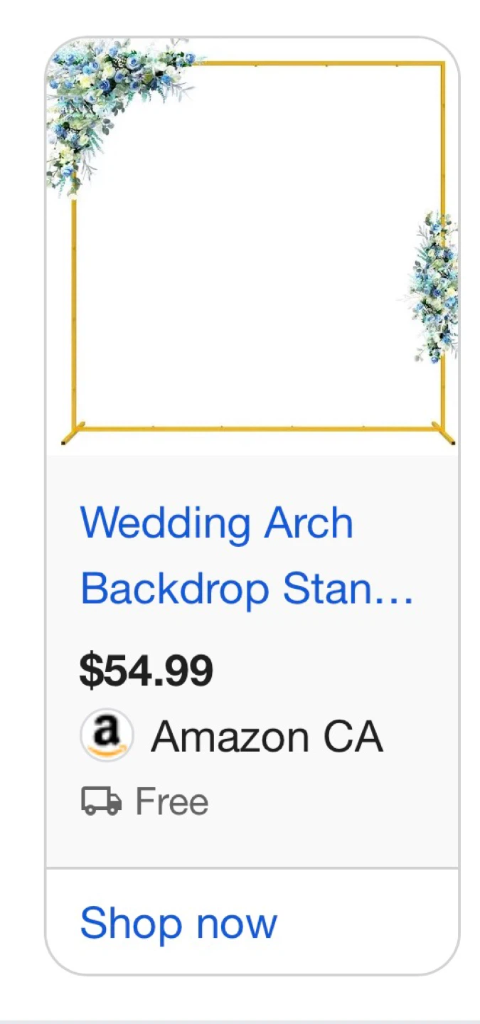 Wedding Arch Backdrop Stand - Gold 6.6x6.6 FT
