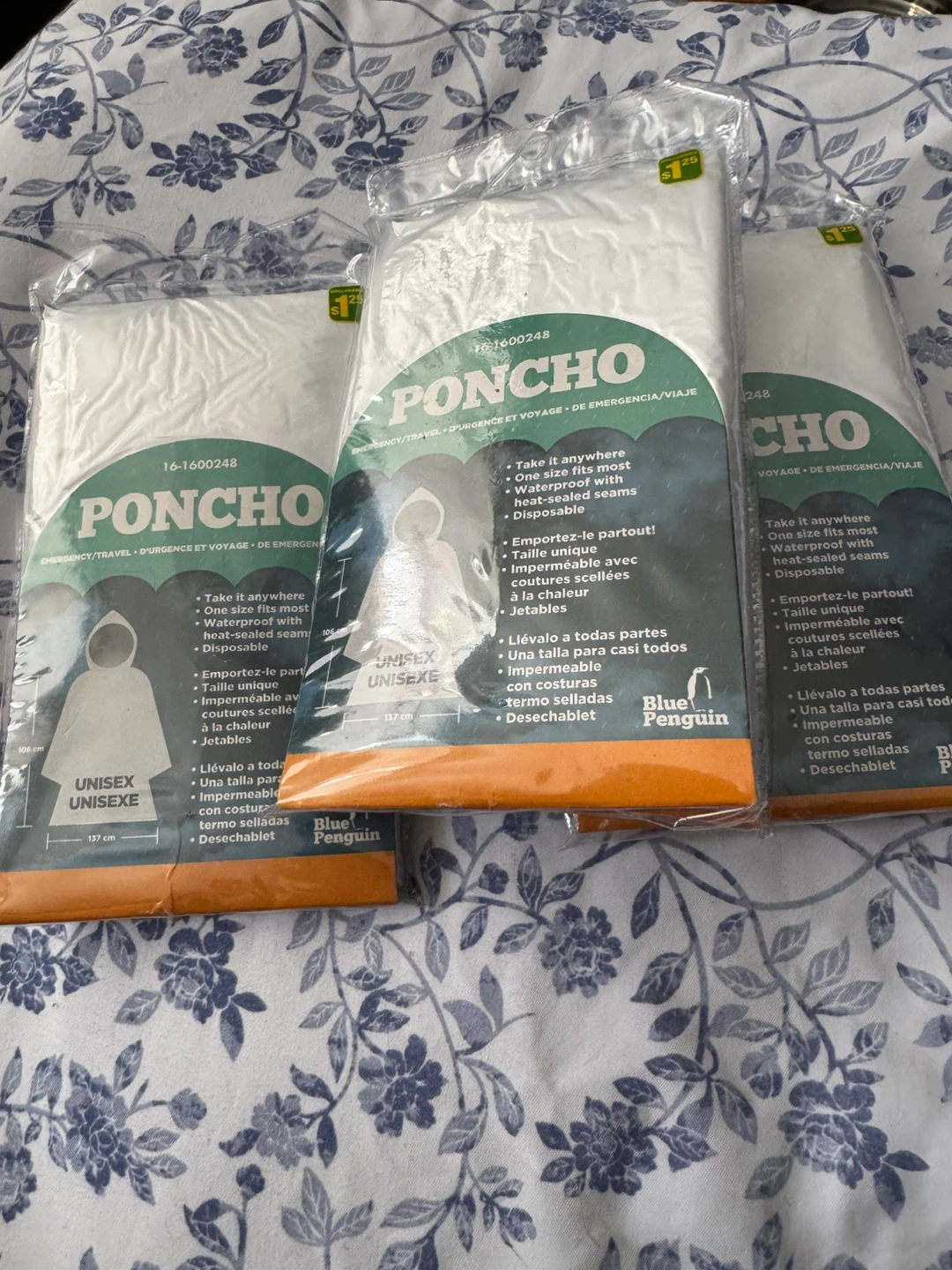 Blue Penguin Poncho - Unisex, Waterproof
