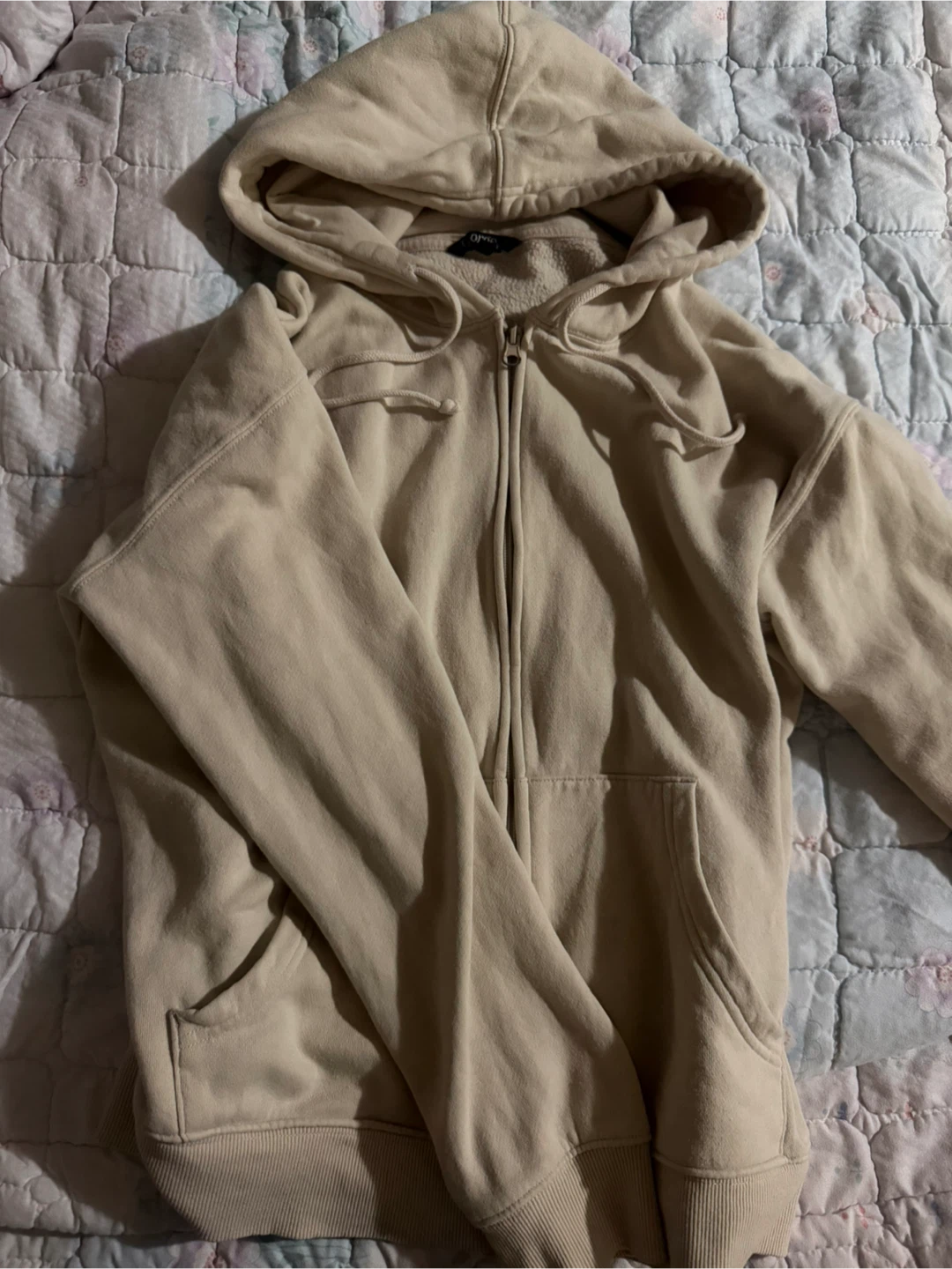 Beige Zip-Up Hoodie - photo 2