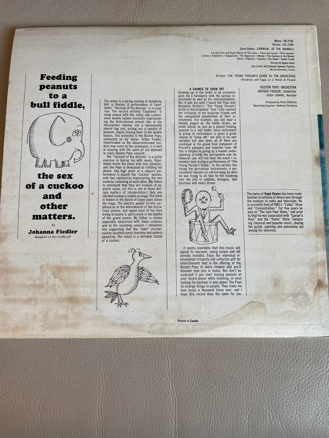 Carnival of the Animals LP - Boston Pops Orchestra - photo 2