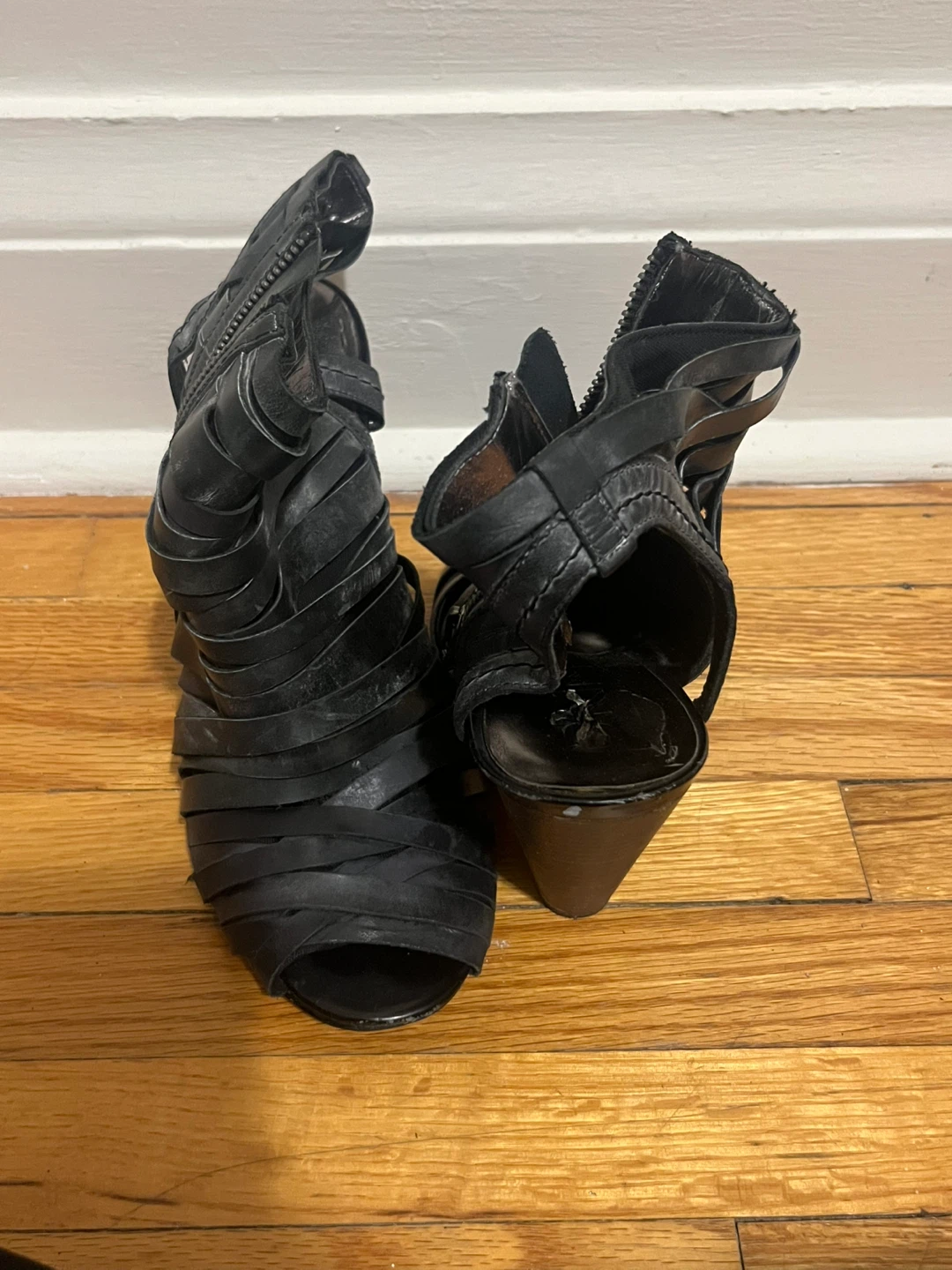 DKNYC Black Leather Heels - Size 9.5 - photo 2