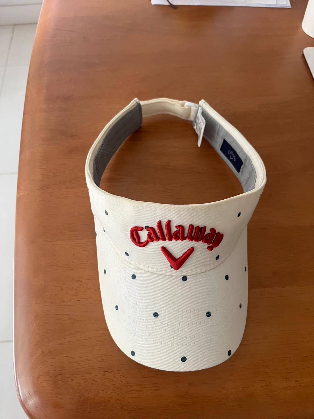 Callaway Golf Visor - White with Navy Dots