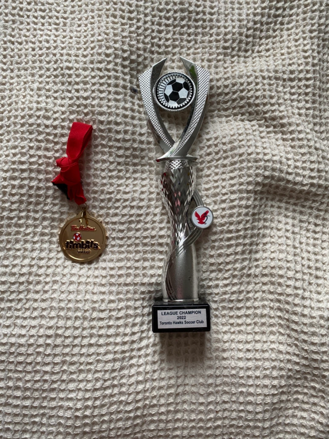 Toronto Hawks Soccer Club League Champion Trophy & Medal