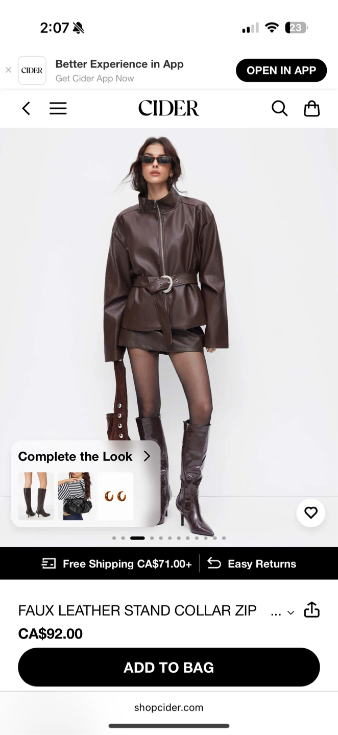 Cider Faux Leather Brown Jacket - photo 2
