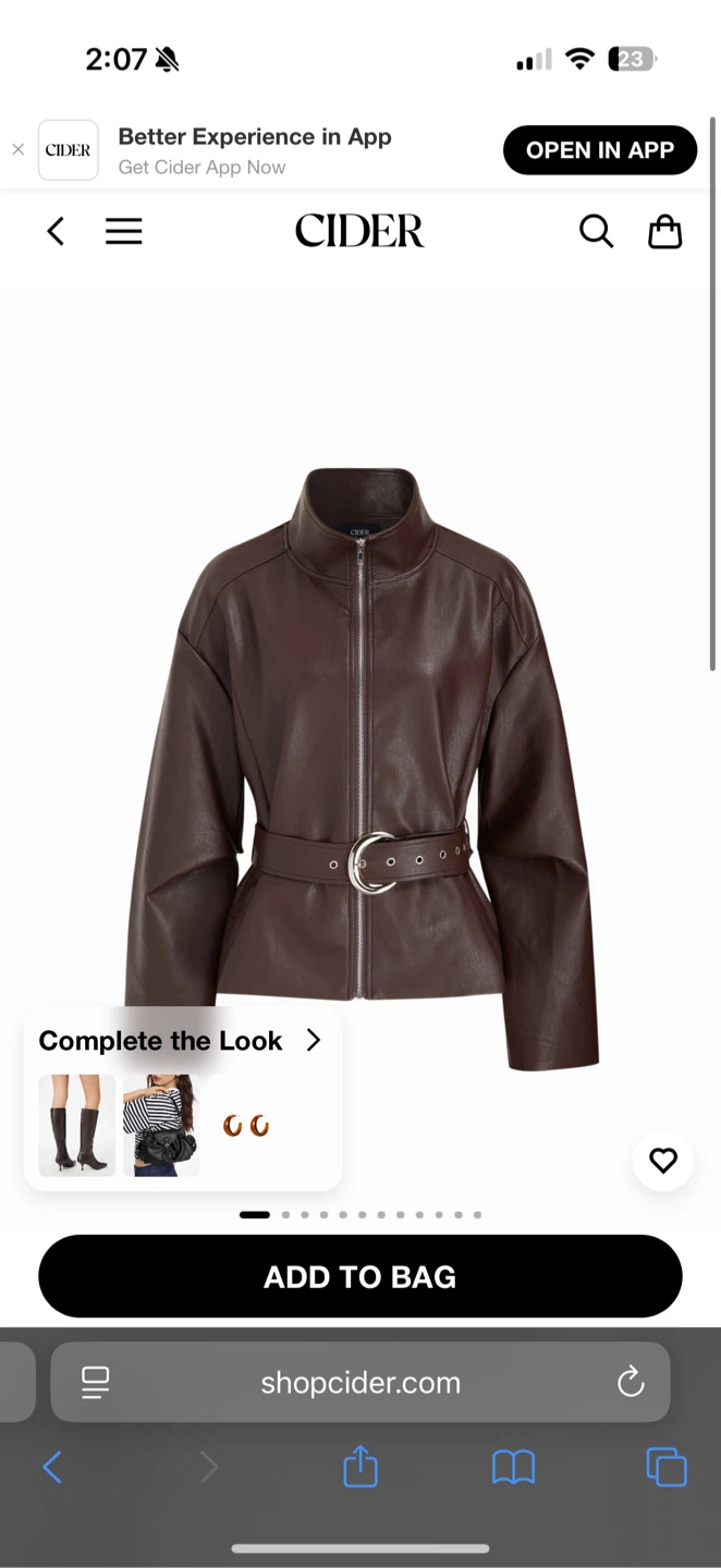 Cider Faux Leather Brown Jacket