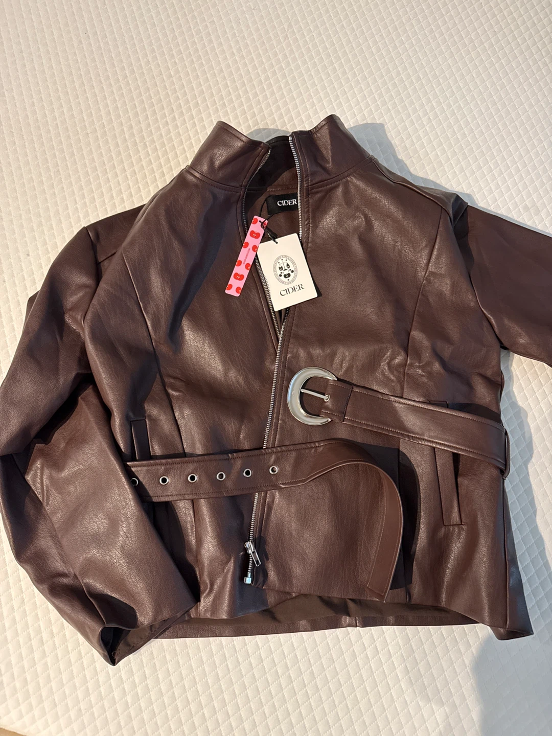 Cider Faux Leather Brown Jacket - photo 3