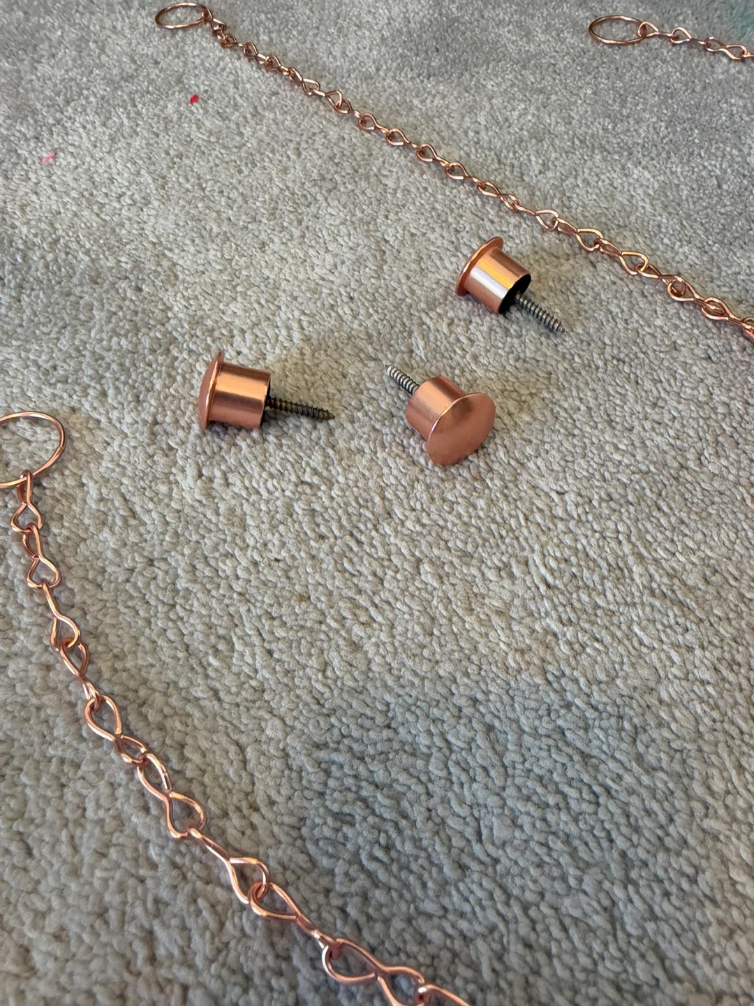 Set of 3 Hanging Mirrors with Copper Chain - photo 2