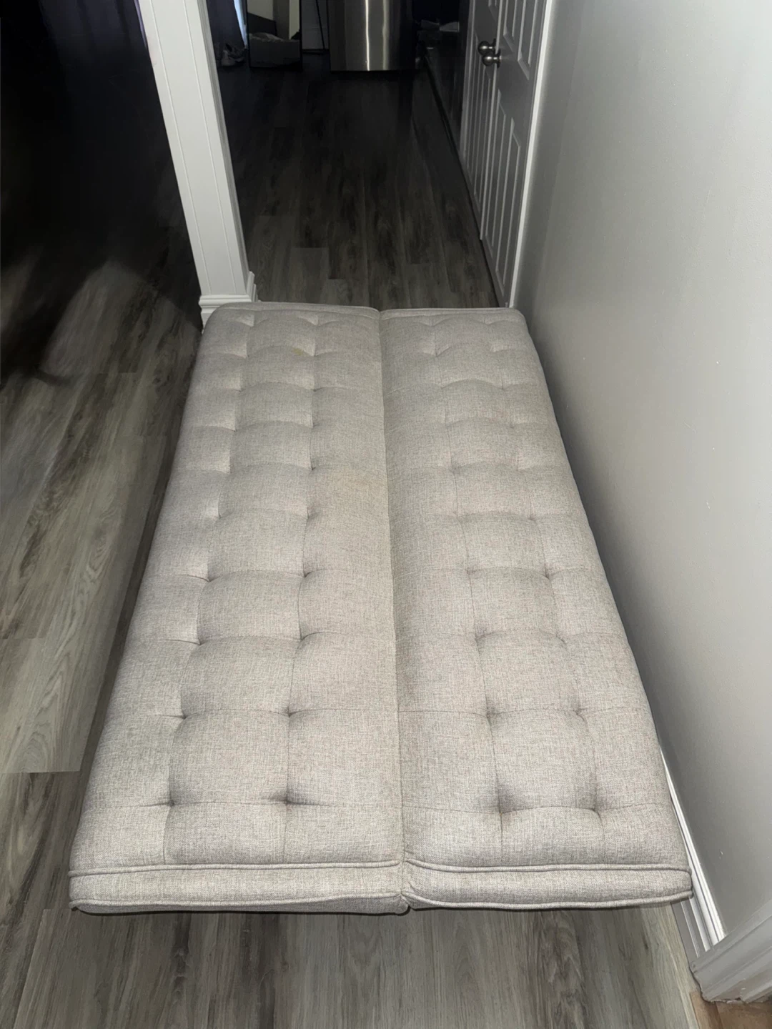 Grey Tufted Futon Sofa Bed - photo 3