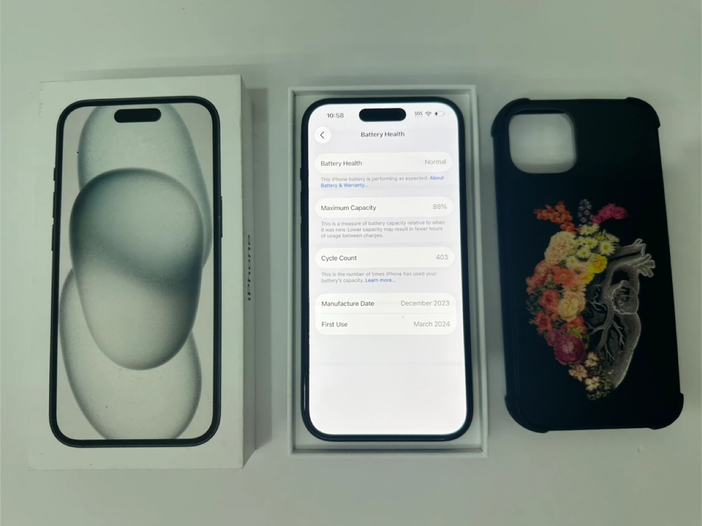 Apple iPhone 15 128GB Space Grey Dual Sim Unlocked 88% Battery - photo 5