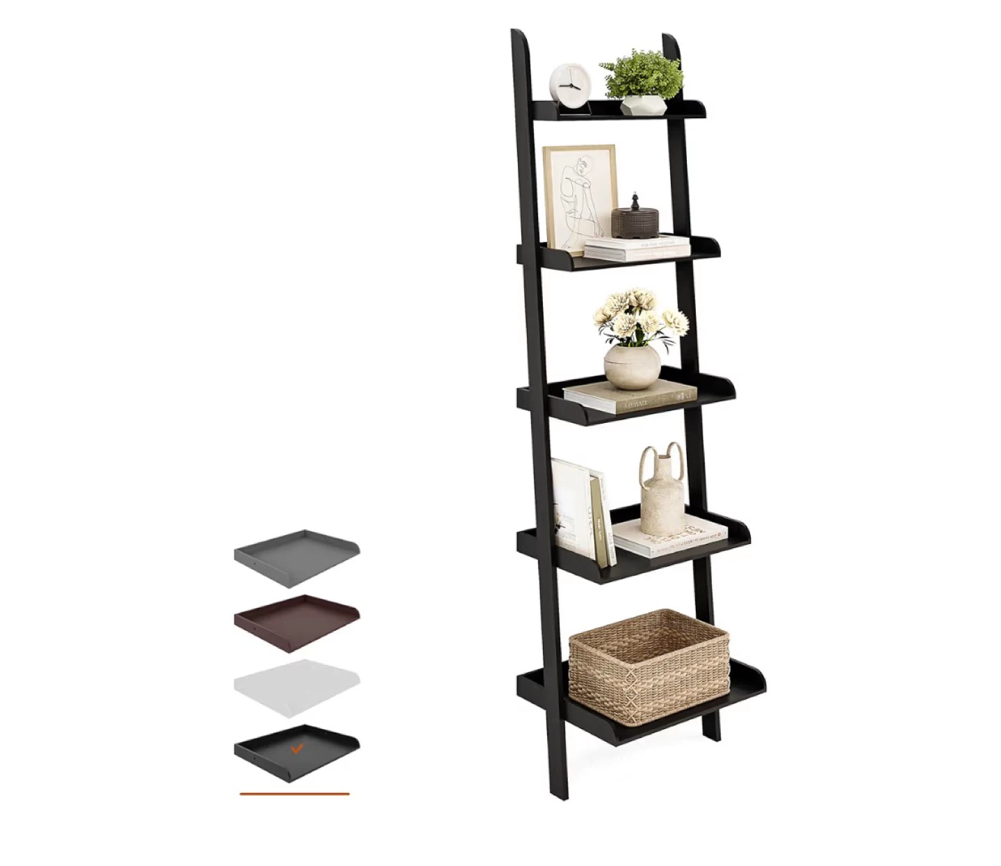 Ballucci Black 5-Tier Ladder Shelf