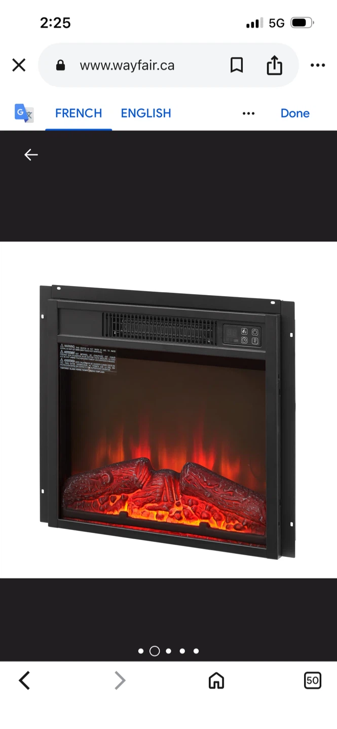 Electric Fireplace Insert - 18 inch - photo 2