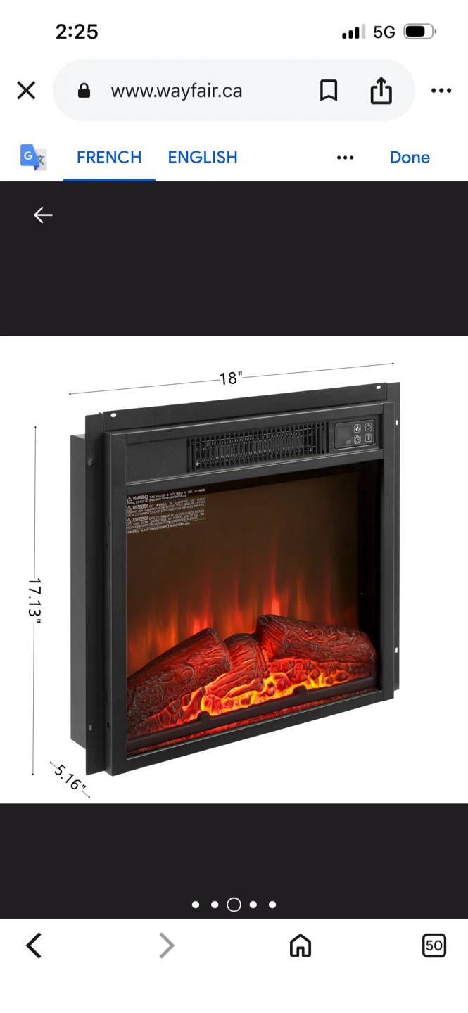 Electric Fireplace Insert - 18 inch - photo 3