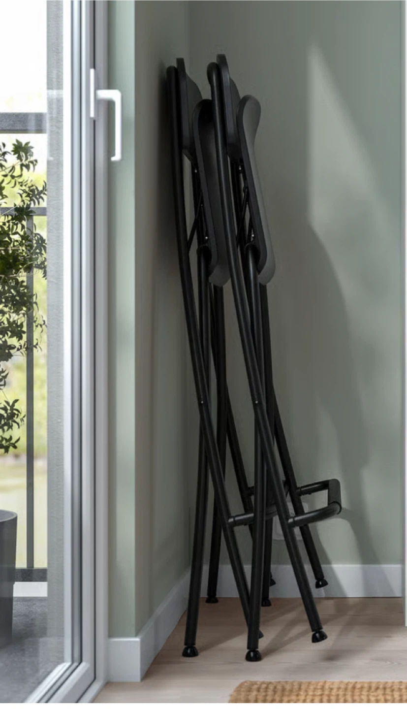 IKEA Franklin Bar Stool - Black, Folding - photo 4