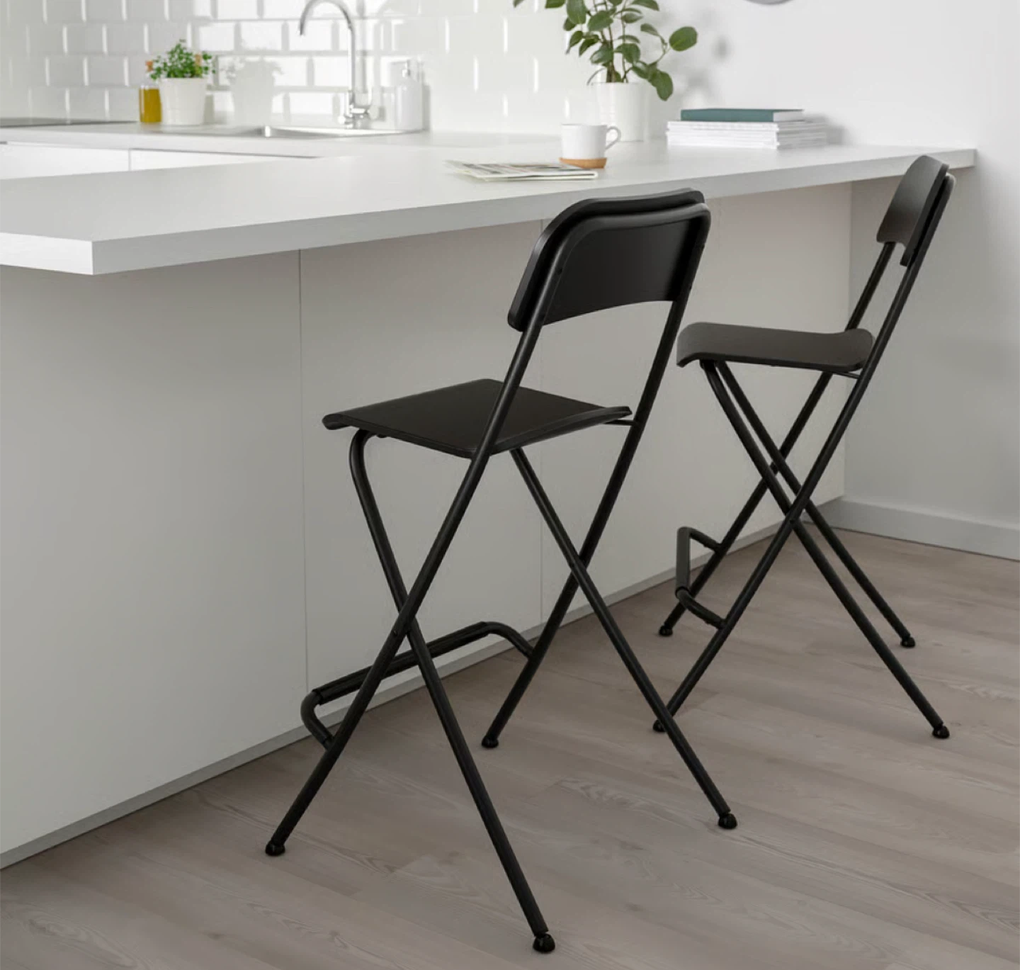 IKEA Franklin Bar Stool - Black, Folding