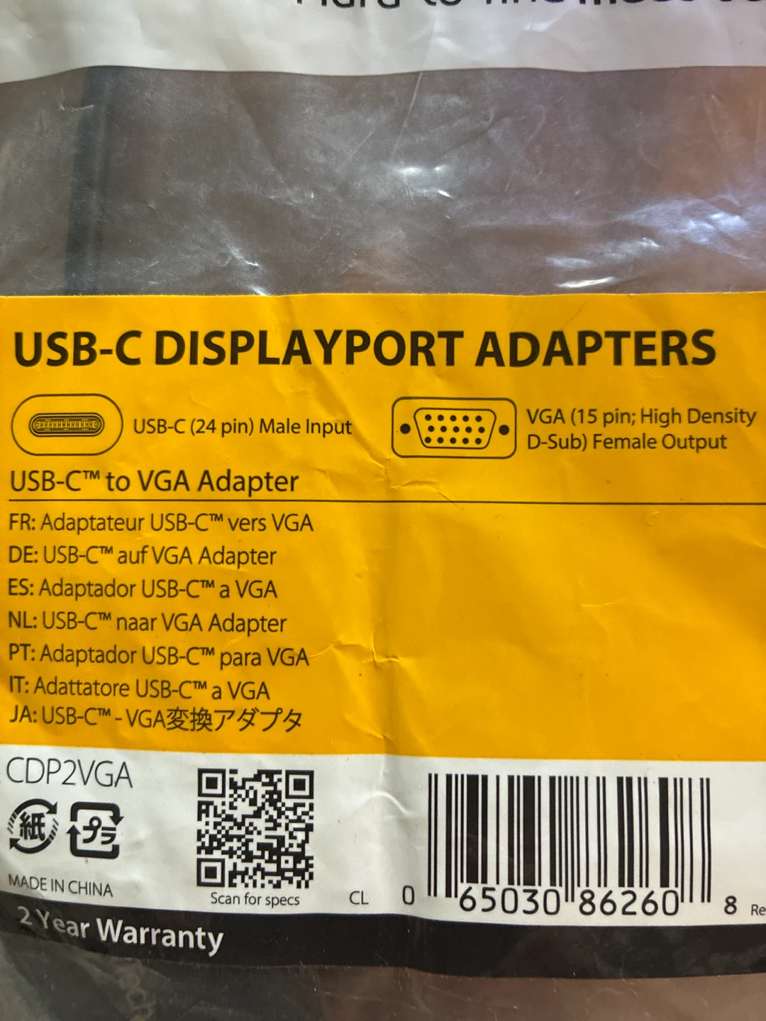 New StarTech USB-C to VGA Adapter - photo 2