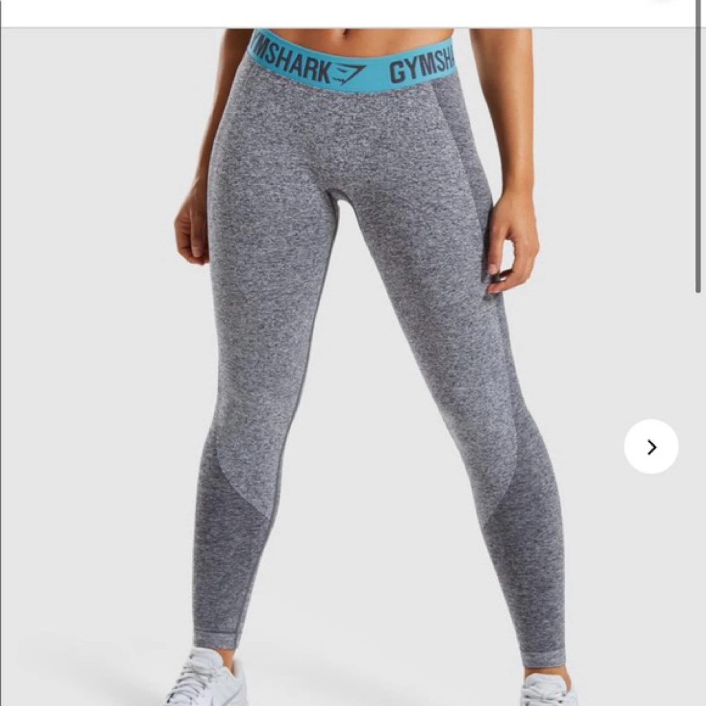 Gymshark Flex Leggings - Size XS - Charcoal Marl/Teal