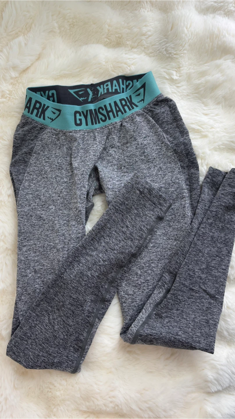 Gymshark Flex Leggings - Size XS - Charcoal Marl/Teal - photo 3