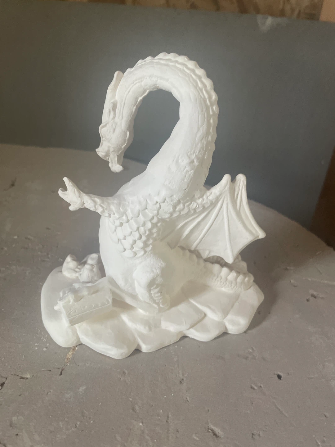 Bisque Dragon Figurine - White - photo 3