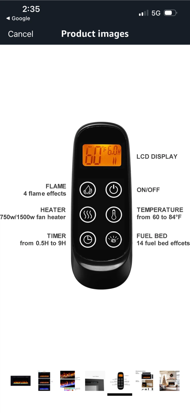 New Electric Fireplace with Remote - photo 5
