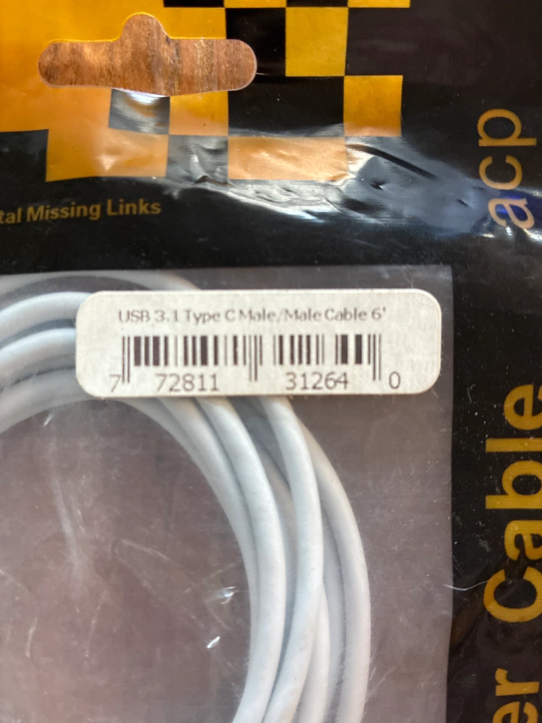 New ACP USB 3.1 Type C Male/Male Cable 6' - photo 2