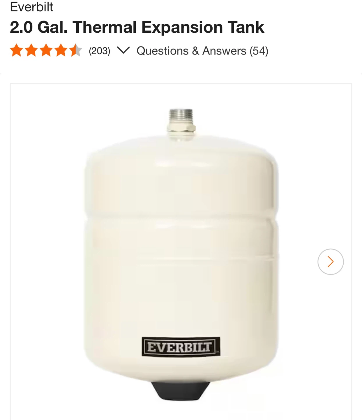 Everbilt 2 Gal Thermal Expansion Tank - New in Box - photo 2
