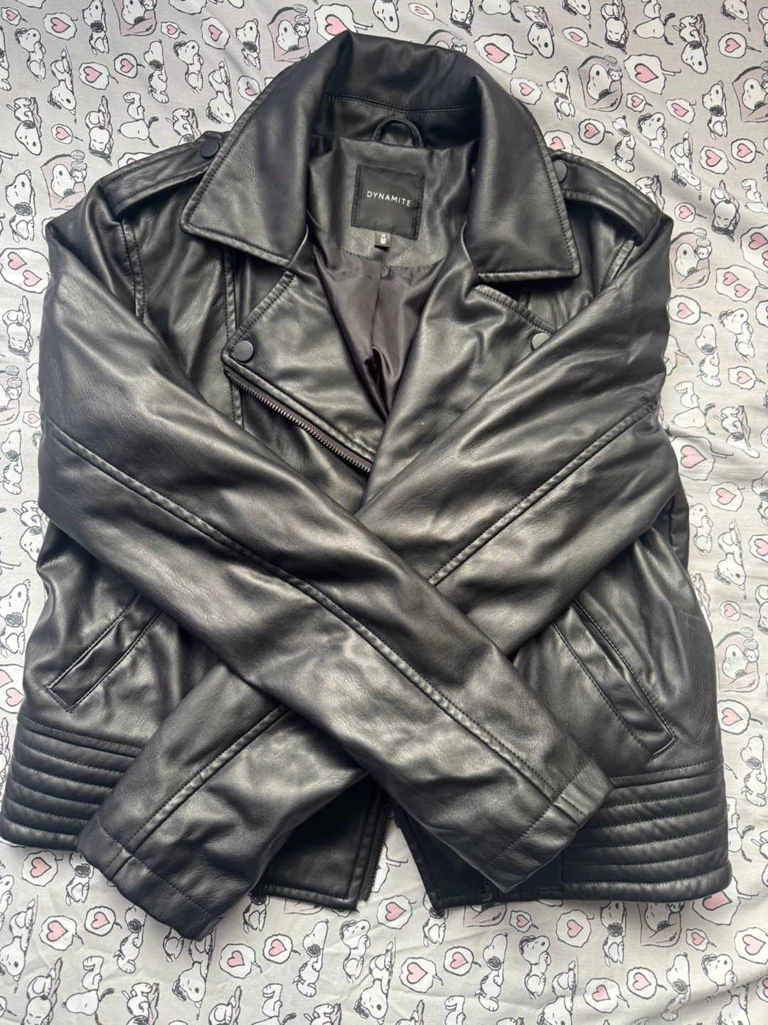 Dynamite Black Faux Leather Jacket - Size M - photo 2