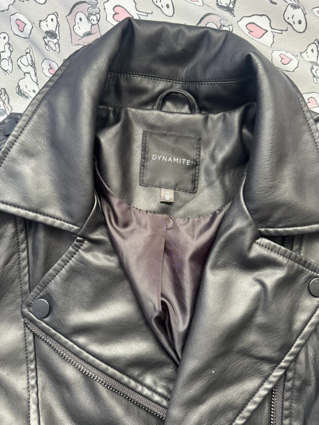 Dynamite Black Faux Leather Jacket - Size M - photo 4