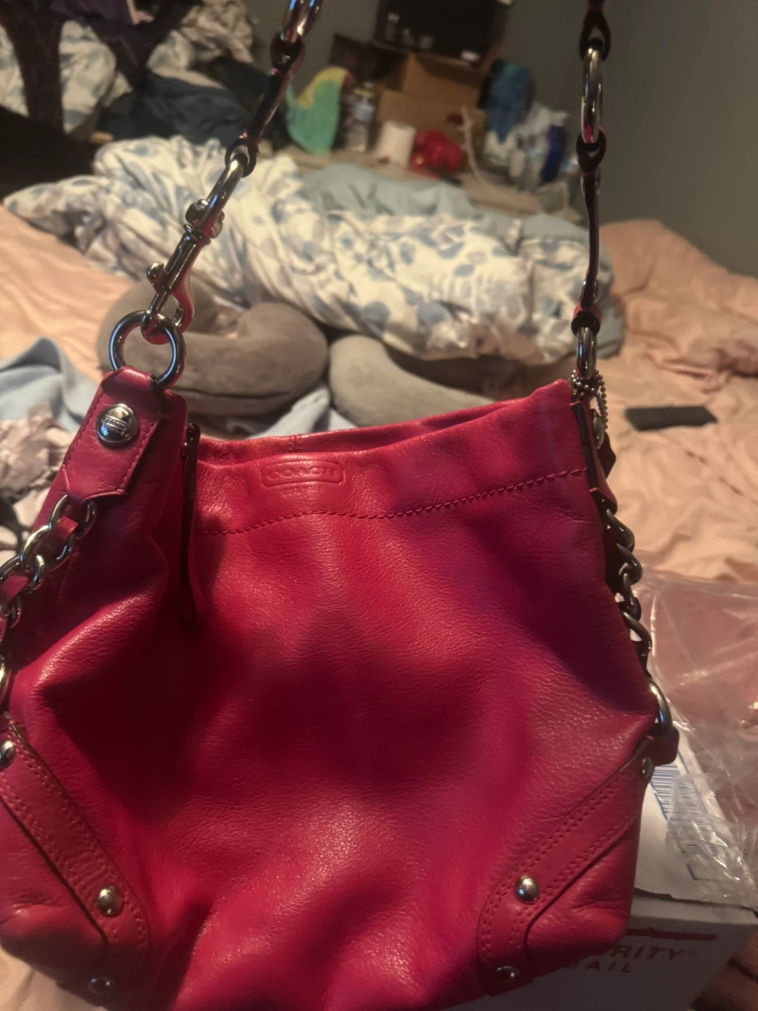 Coach Carly pink Leather Handbag