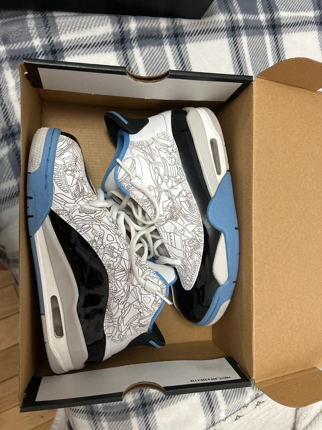 Air Jordan Dub Zero White/Black/Carolina Blue Shoes