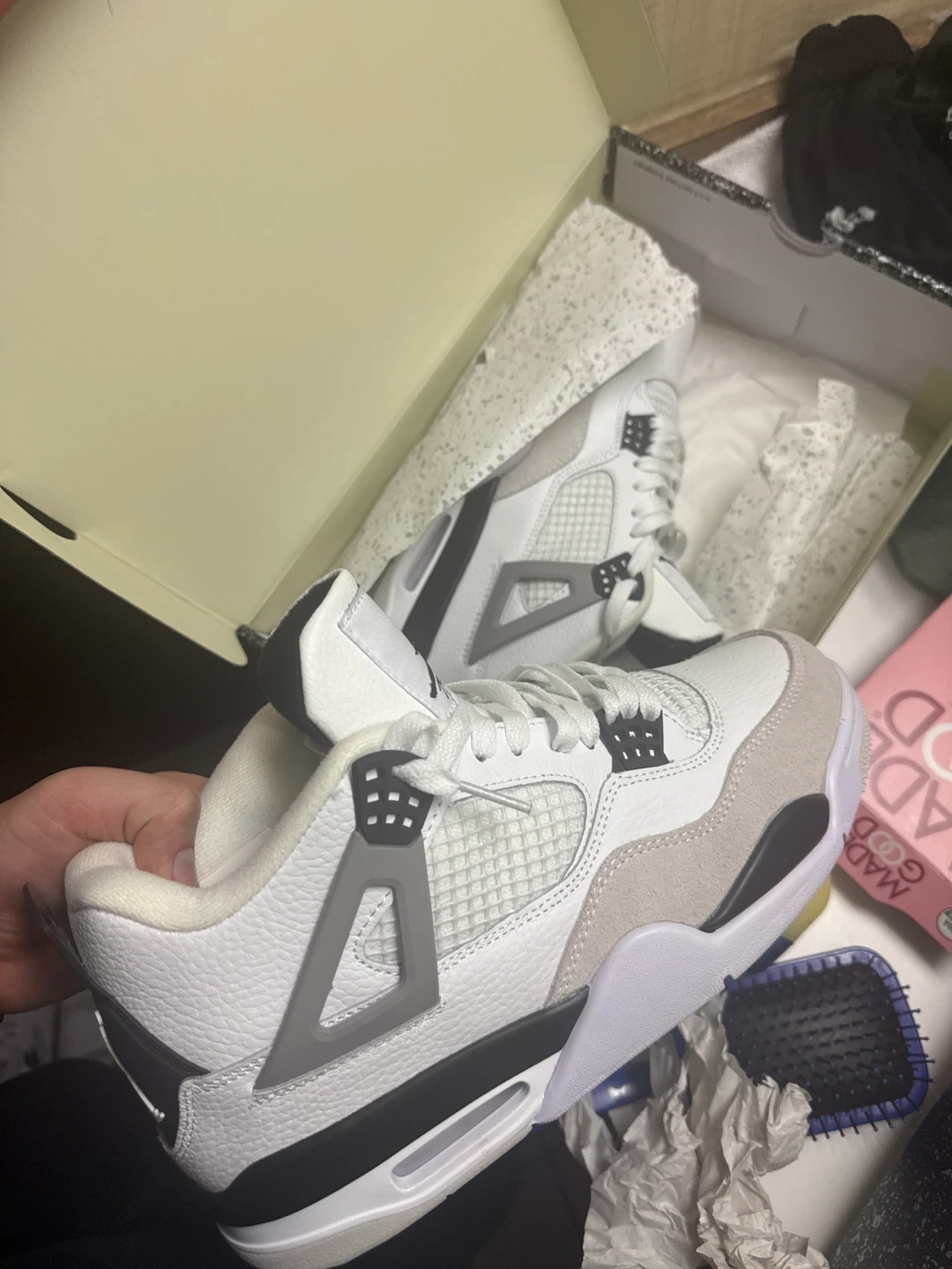 Air Jordan 4 Retro White/Black Size 9.5 - photo 3