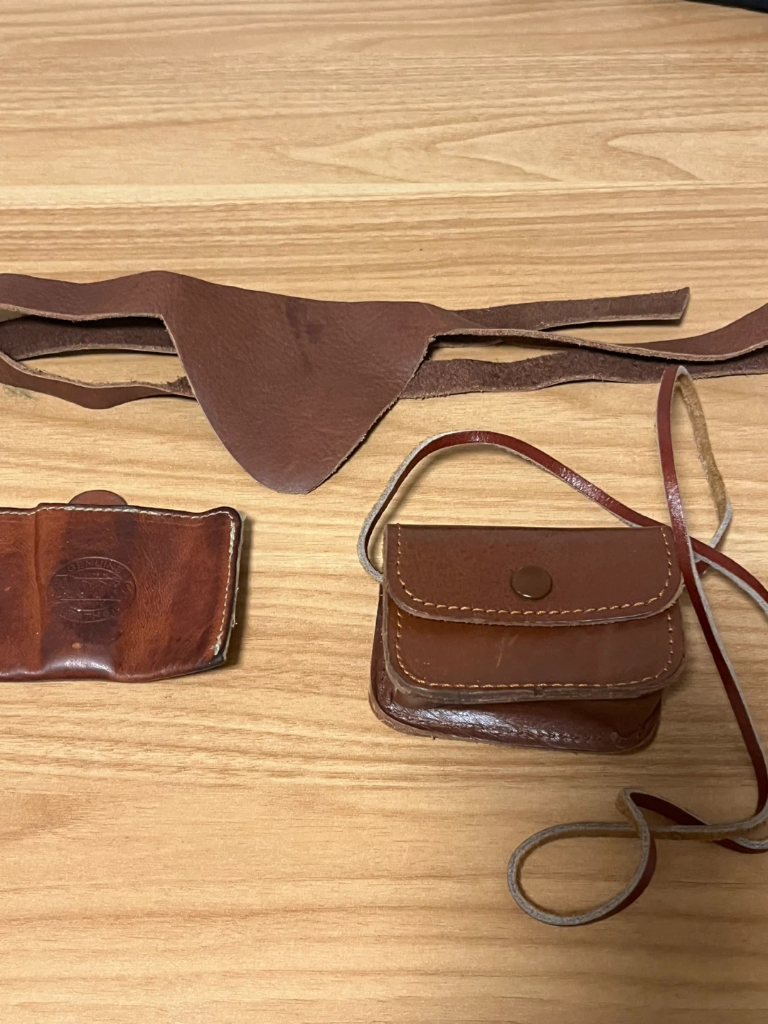 Mini belt bag, roots holder, Leather Accessories - Brown
