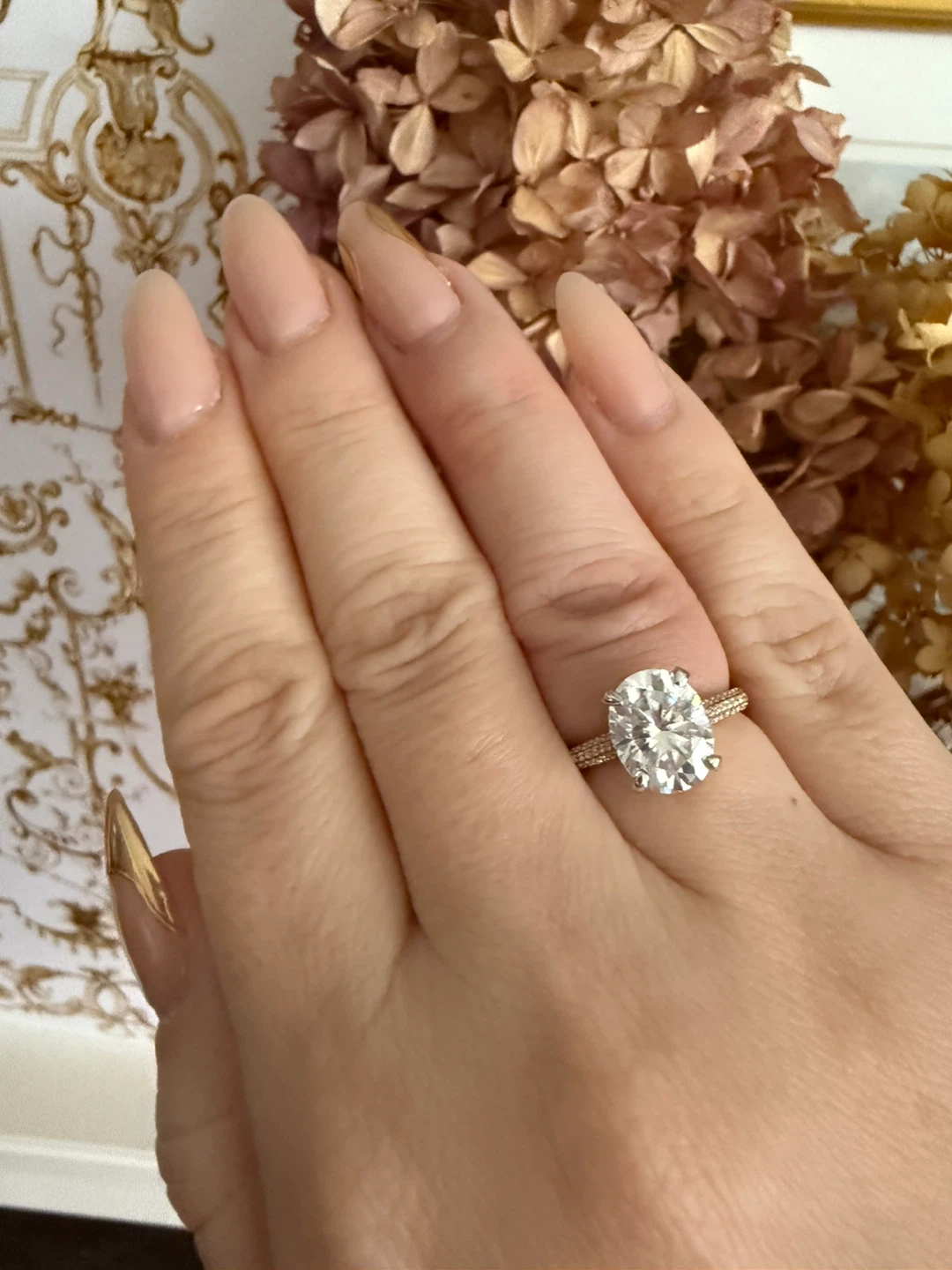 Brand new 18K two tone Gold ring 3 Carats Moissanite Ring - photo 5