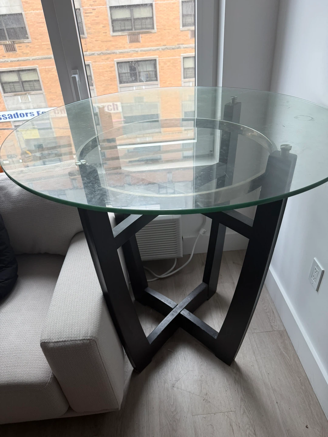 Glass Top Round Dining Table