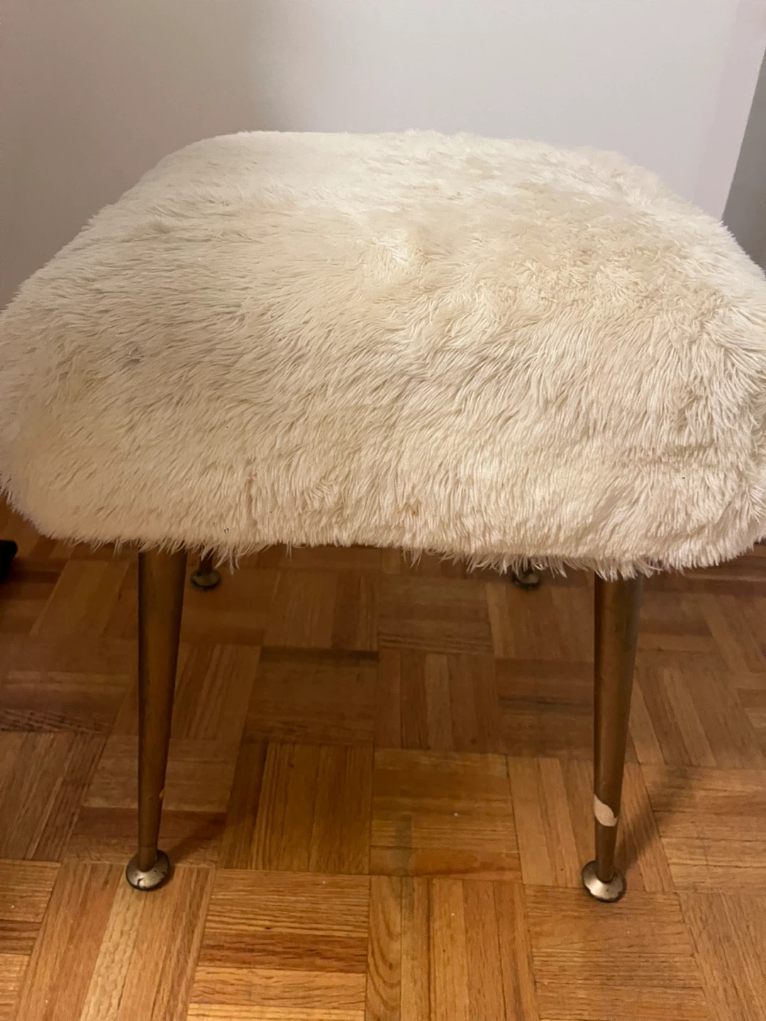 Mid-century modern London, England   Vanity Stool with Gold Legs - photo 3