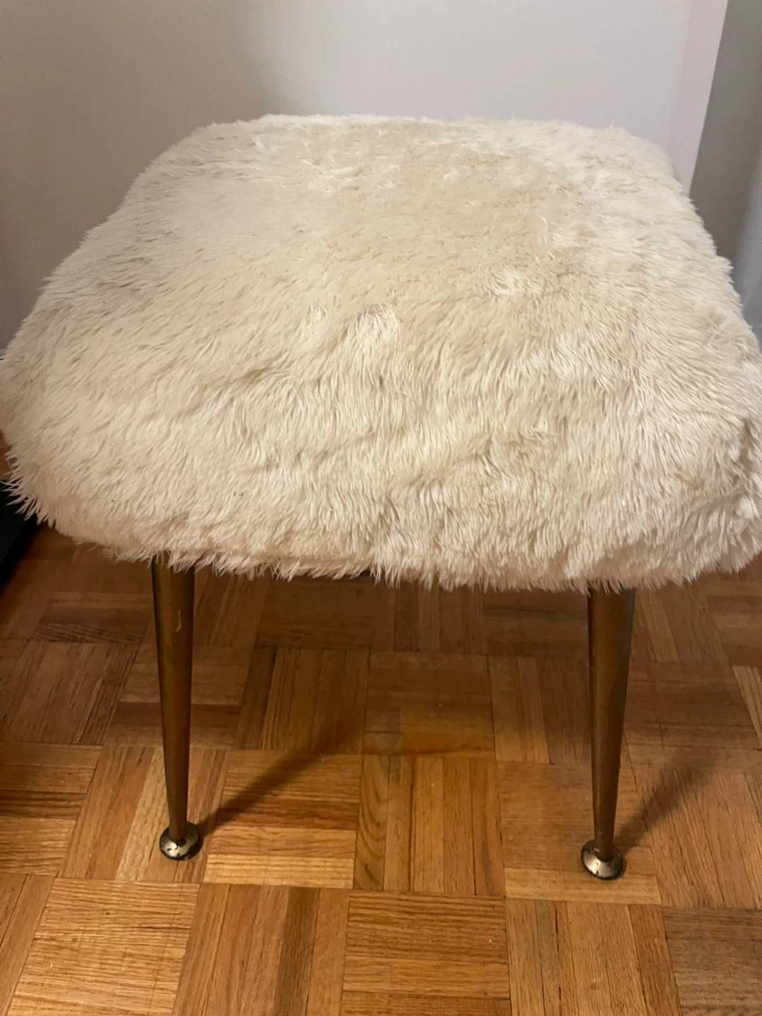 Mid-century modern London, England   Vanity Stool with Gold Legs - photo 2