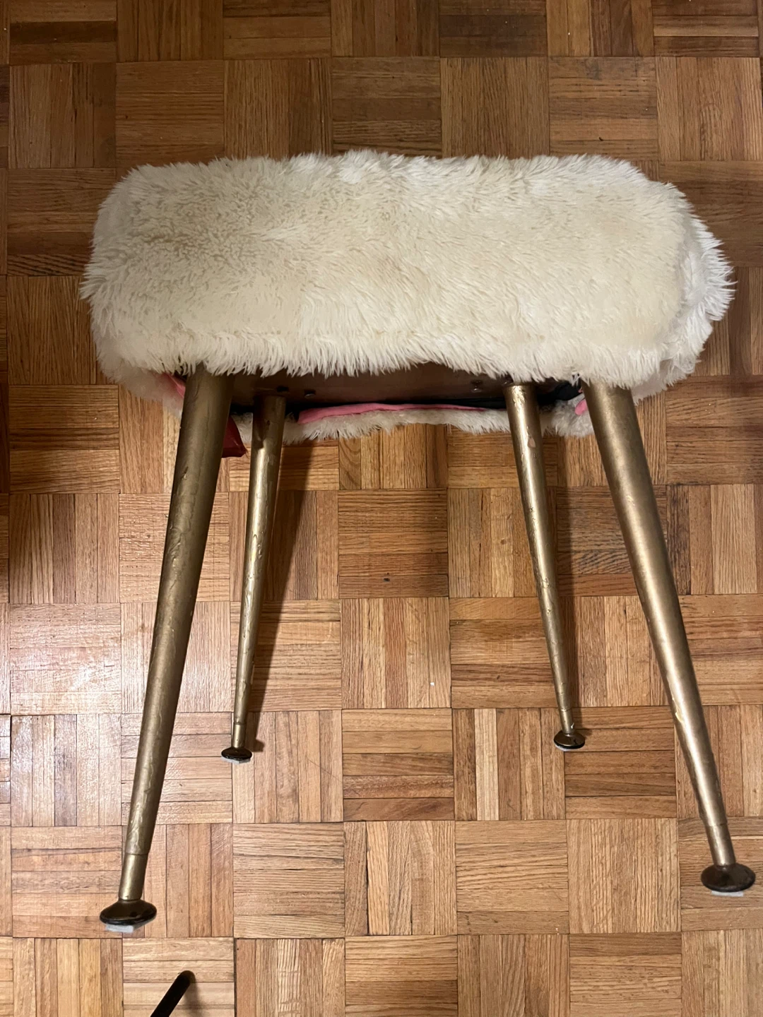 Mid-century modern London, England   Vanity Stool with Gold Legs