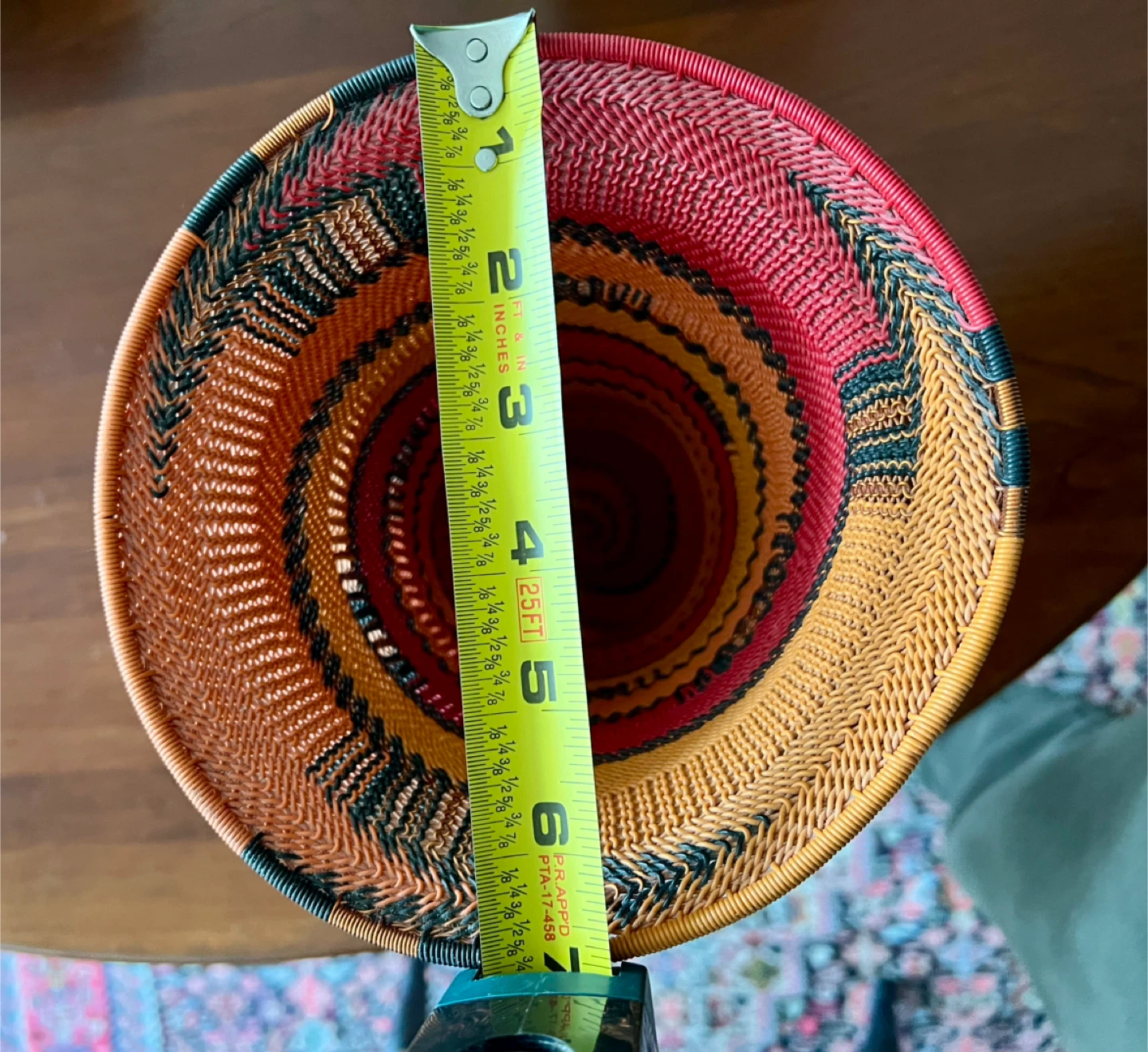 Handwoven Vase - Red, Orange, Black - 9" Tall - photo 3