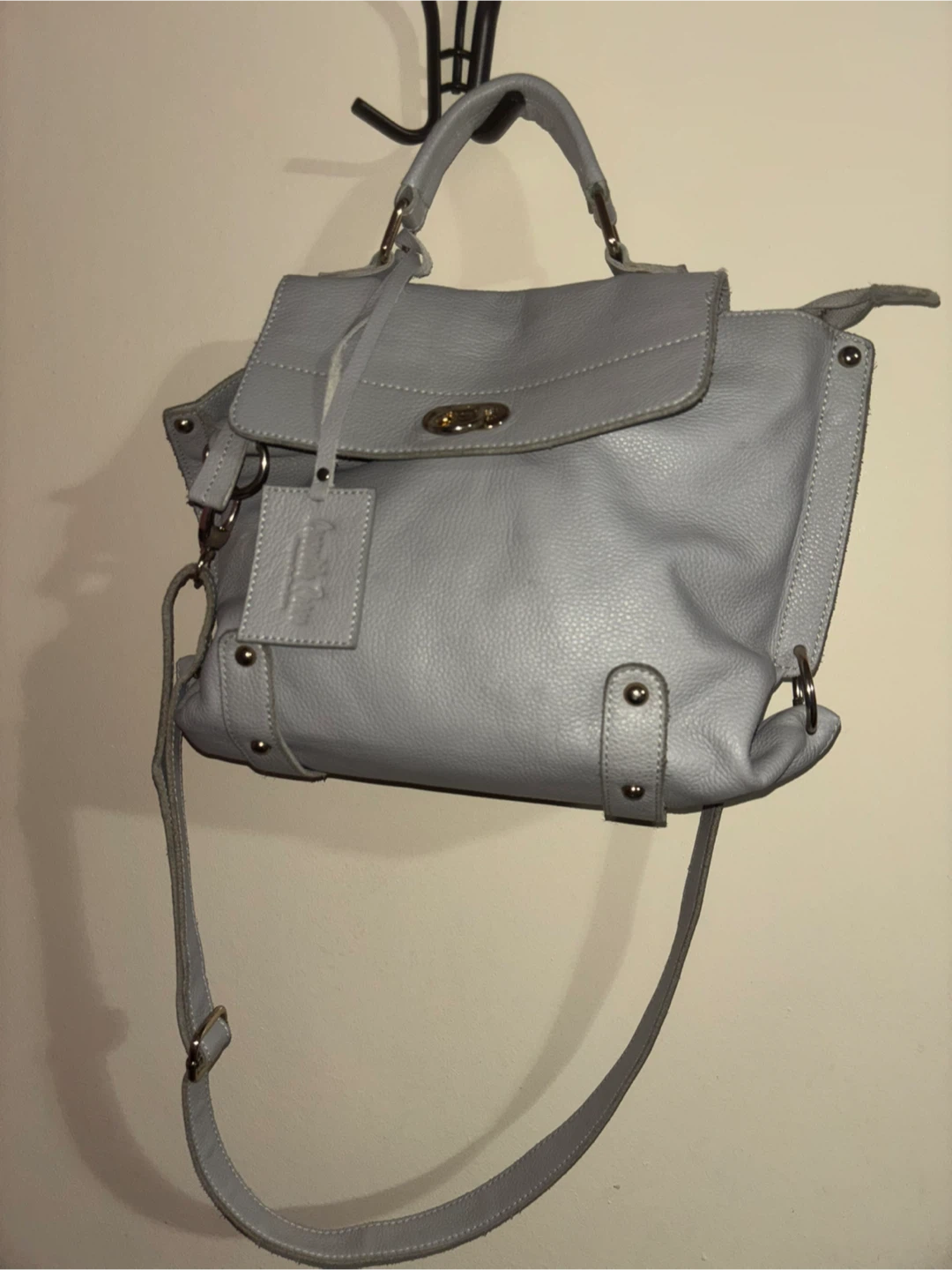 Grey Leather Handbag