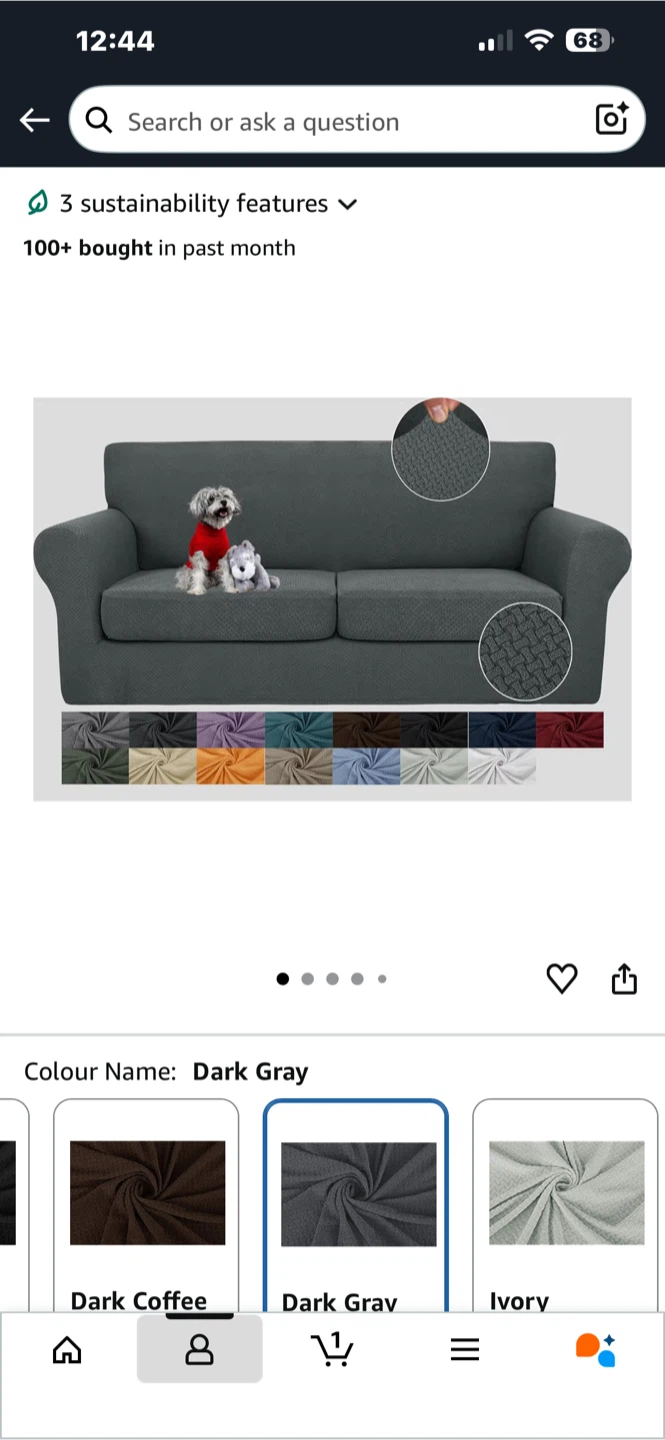 Dark Gray XL Medium Loveseat Sofa Cover