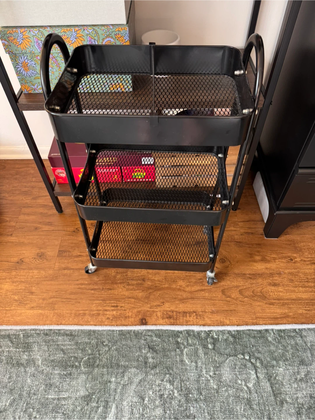 Black Rolling Cart