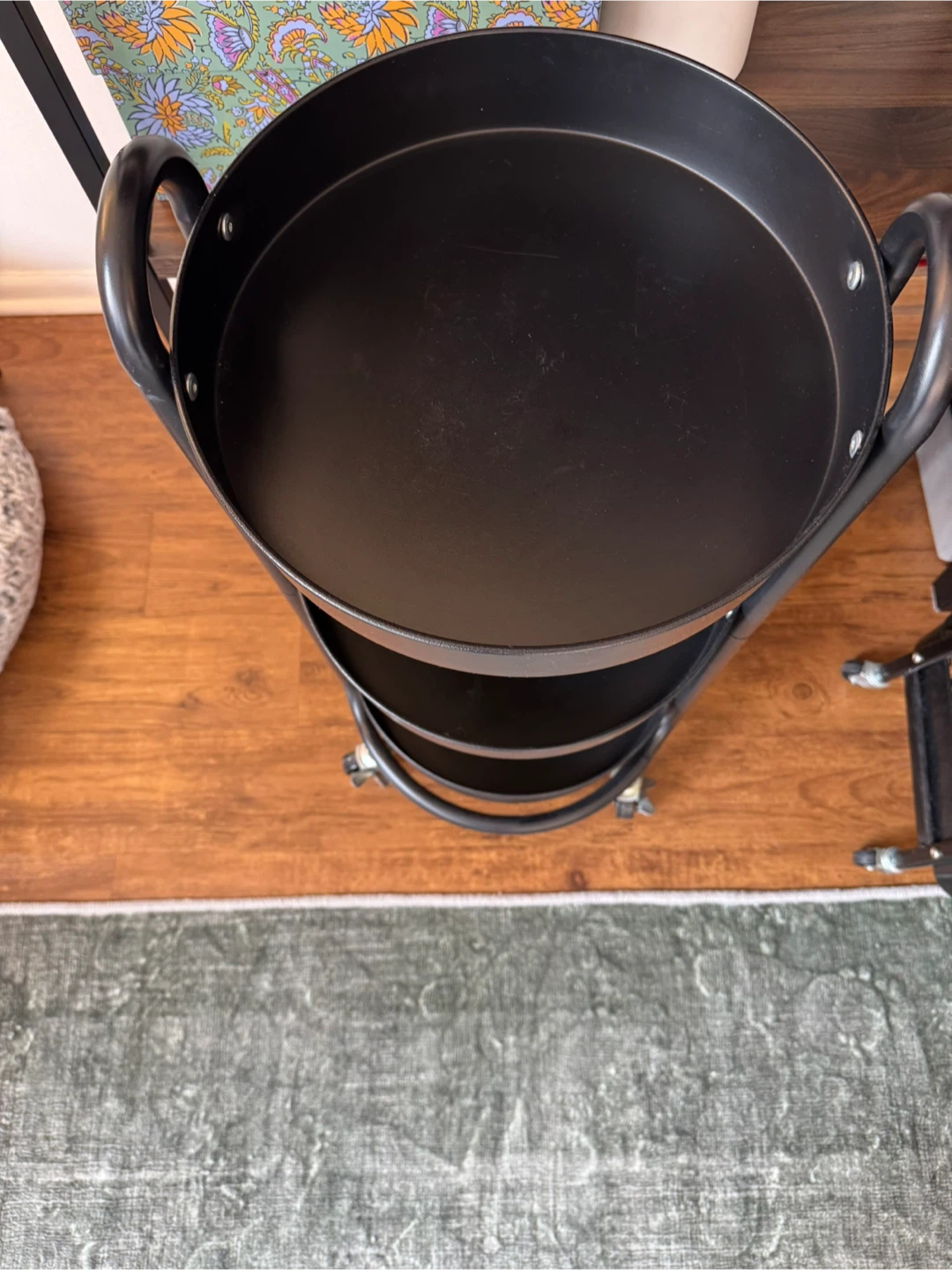 Black 3-Tier Rolling Utility Cart - photo 2