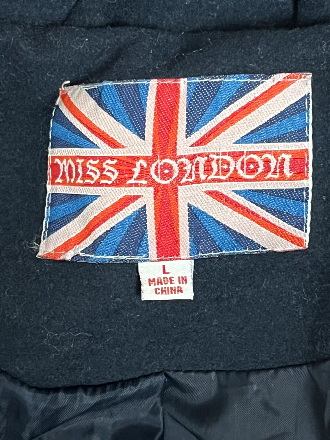 Miss London Wool Blend Coat - Size L - photo 3