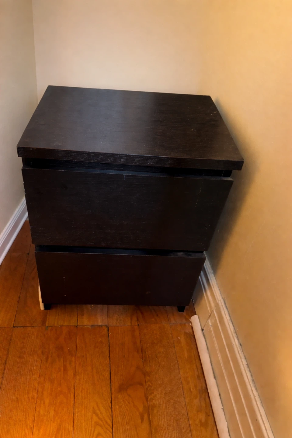 Ikea Black 2-Drawer Nightstand