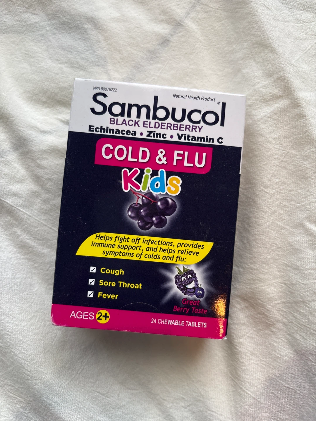 Sambucol Black Elderberry Cold & Flu Kids Chewable Tablets